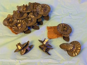 lot 126 image: Twelve (12) Rare Antique Swedish Tin Clip Christmas Tree Candle HoldersOrnaments - Made in 1925-1930 and Was Taken Out of Germany in Escaping the Russian Occupation after WWII