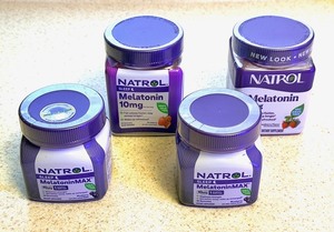 lot 132 image: Four Bottles of 5mg-10mg Natrol Sleep Melatonin &amp MelatoninMax