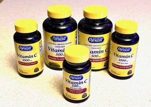 lot 133 image: Five (5) Bottles of Rexall 500mg-1000mgs Vitamin C&nbsp