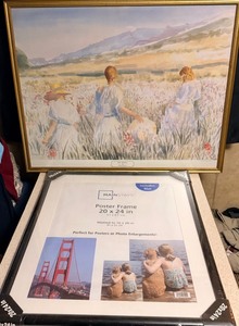 lot 160 image: Open Meadows Print by Dolores Pederson 1989,Gallery 121, SoHo,NY &amp 20 x 24 inch Poster Frame