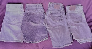 lot 64 image: Four (4) Pair of Mens Denim Shorts Size 31 - Including Vintage Orange Label Levis 550 &amp Red Label 501 Cutoffs&nbsp