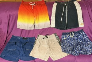 lot 175 image: Five (5) Pair Of Vintage Board Shorts - No Boundaries, Sideout, rag-lan NZ, &amp RF Surf