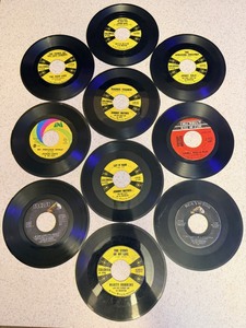 lot 191 image: Ten (10) Assorted Vintage 45s - including Johnny Mathis, Marty Robbins, &amp Jerry Vale