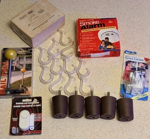 lot 203 image: Home Improvement Items - Including Smoke AlarmSpring Latches, &amp Window and Door Alarm