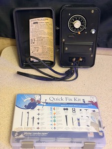 lot 205 image: Outdoor Lights Low Voltage Transformer and Controller Box &amp Mistet LandscapeMixro Sprinkler &amp Drip Irrigation Quick Fix Kit