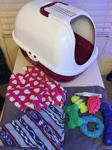 lot 224 image: Pet Supplies - Including Chew Toys, Dog Ponchos, &amp Mat