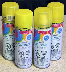 lot 229 image: Lot Of 2 Unique Neon Hair Sprays (Temporary) Yellow-4.5 Oz Each
