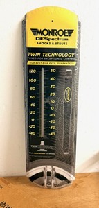 lot 20 image: NEW Monroe OESpectrum Metal Wall-Hanging Advertising Thermometer&nbsp