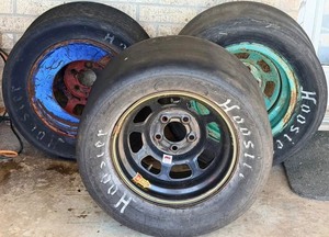 lot 14 image: One (1) Approved IMCA 15 Racing Wheel W Two (2) Other Racing Wheels
