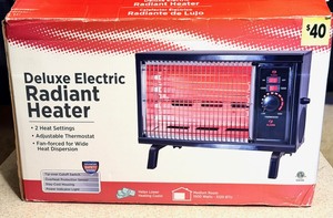 lot 301 image: NEW Deluxe Radiant Heater - In Box - 1500 Watts5120 BTU