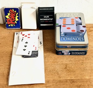 lot 309 image: Assorted Games - Including Dominos, Our Moments Adult Conversation Starter Game, POW,& Playing Cards