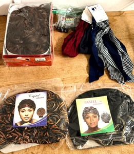 lot 311 image: Two (2) Chrystal Collection Turban Hats, Sconces, & Hemie 280 Wig