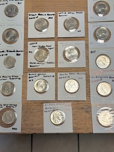 lot 322 image: Seven (7) Uncirculated & Ten (10) Almost Uncirculated 1999-2024 United States Commemorative Quarters