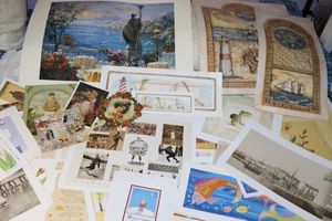 lot 62 image: Unframed variety of prints