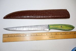 lot 113 image: Damascus steel knives 8 fillet knife