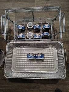 lot 61 image: Disposable chafing buffet trays and burners
