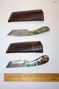 lot 103 image: Damascus steel knives Hunting knives