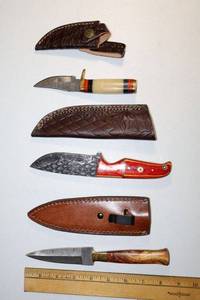 lot 106 image: Damascus steel knives Hunting knives and dagger