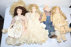 lot 42 image: Collectible dolls, markings shown in photos