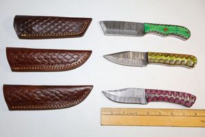 lot 37 image: Damascus steel knives - Hunting knives