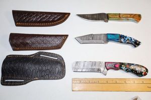 lot 36 image: Damascus steel knives - Hunting knives