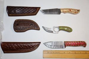 lot 35 image: Damascus steel knives - Hunting knives