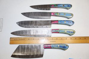 Damascus steel kitchen knife set