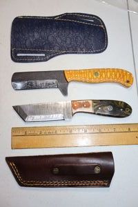 lot 181 image: New - Damascus steel tanto and bull cutter knives