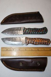 lot 184 image: New - Damascus steel hunting knives