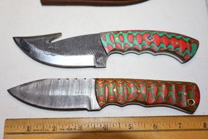 lot 190 image: New - Damascus steel hunting knives