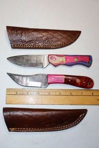 lot 192 image: New -Damascus steel hunting knives