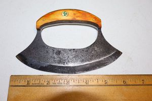 lot 196 image: New -Damascus steel ulu knife