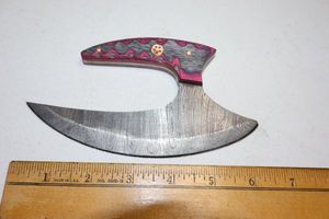 lot 197 image: New -Damascus steel ulu knife