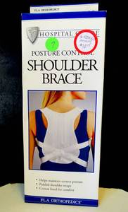 lot 7 image: NEW IN BOX - FLA Orthopedics Posture Control Shoulder Brace (Size M) White $$
