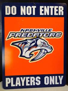 lot 57 image: NASHVILLE PREDATORS 10 X 13 PLAYERS ONLY WALL DISPLAY