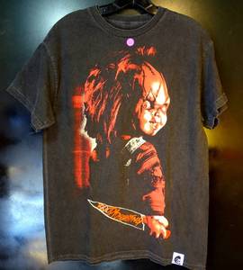 lot 62 image: AUTHENTIC CHUCKY MENS SHIRT - DOUBLE SIDED PRINT - SIZE M