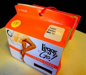 lot 89 image: Leggs to Go Ultra Sheer Pantyhose Coffee Large 10 Denier Sheer Toe (3 X $)