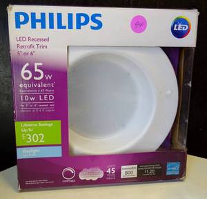 lot 94 image: NEW - Philips LED Dimmable 65W Equivalent 56 inch Retrofit Recessed Lighting 1 Pk
