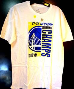 lot 117 image: GOLDEN STATE WARRIORS - 202122 WESTERN CONFERENCE CHAMPS TEE SHIRT - NEW W PRICE TAG (MENS MEDIUM)