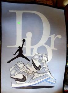 lot 129 image: NEW CUSTOM DIOR MICHAEL JORDAN FLOOR RUG - MEASURES 24 X 32 $$