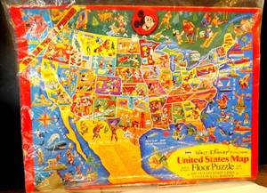 lot 136 image: WALT DISNEY UNITED STATES FLOOR PUZZLE