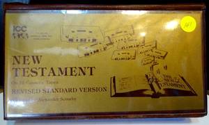 lot 141 image: New Testament On 12 Cassette Tapes KJV Narrated By Alexander Scourby ICC w Case (CHECK COMPS)