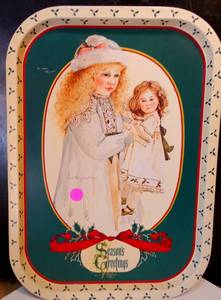 lot 147 image: JAN HAGARA SEASONs GREETINGS COCA COLA SERVING TRAY