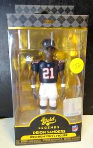 lot 154 image: NIB - Deion Sanders (Atlanta Falcons) Funko Vinyl Gold 5 NFL Legends $$