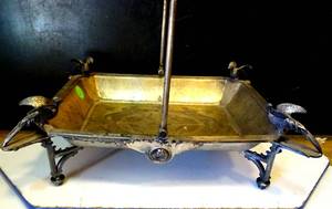 lot 161 image: VINTAGE SILVER PLATE DECORATIVE TABLE CONTAINER WITH PHEASANT DECORATIVE CORNERS