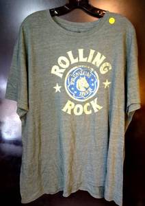 lot 167 image: OFFICIAL ROLLING ROCK MENS T-SHIRT - SIZE XLTALL