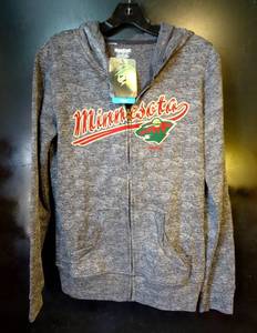 lot 174 image: NEW W TAGS - OFFICIAL NHL MINNESOTA TIMBERWOLVES FULL ZIP HOODIE - INCREDIBLE QUALITY - SIZE SMALL