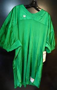 lot 180 image: NEW WTAGS - WILSON GREEN PRACTICE FOOTBALL JERSEY - SIZE XXL
