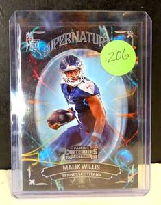 lot 206 image: 2022 Panini Contenders Malik Willis #SN-MWI RC Supernatural Tennessee Titans