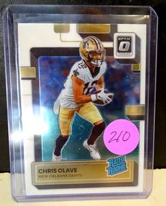 lot 210 image: Chris Olave Panini Donruss Optic #209 Rated Rookie Card New Orleans Saints